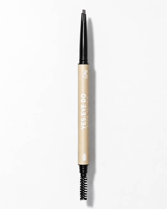 YES.EYE DO Micro Brow Pencil in Grey with an angled tip and built-in spoolie