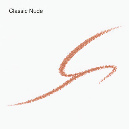 Classic Nude lip liner pencil beside a swatch stroke