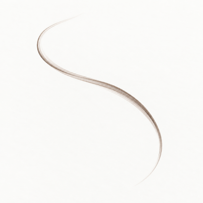 Hair-like stroke swatch in a soft taupe brown