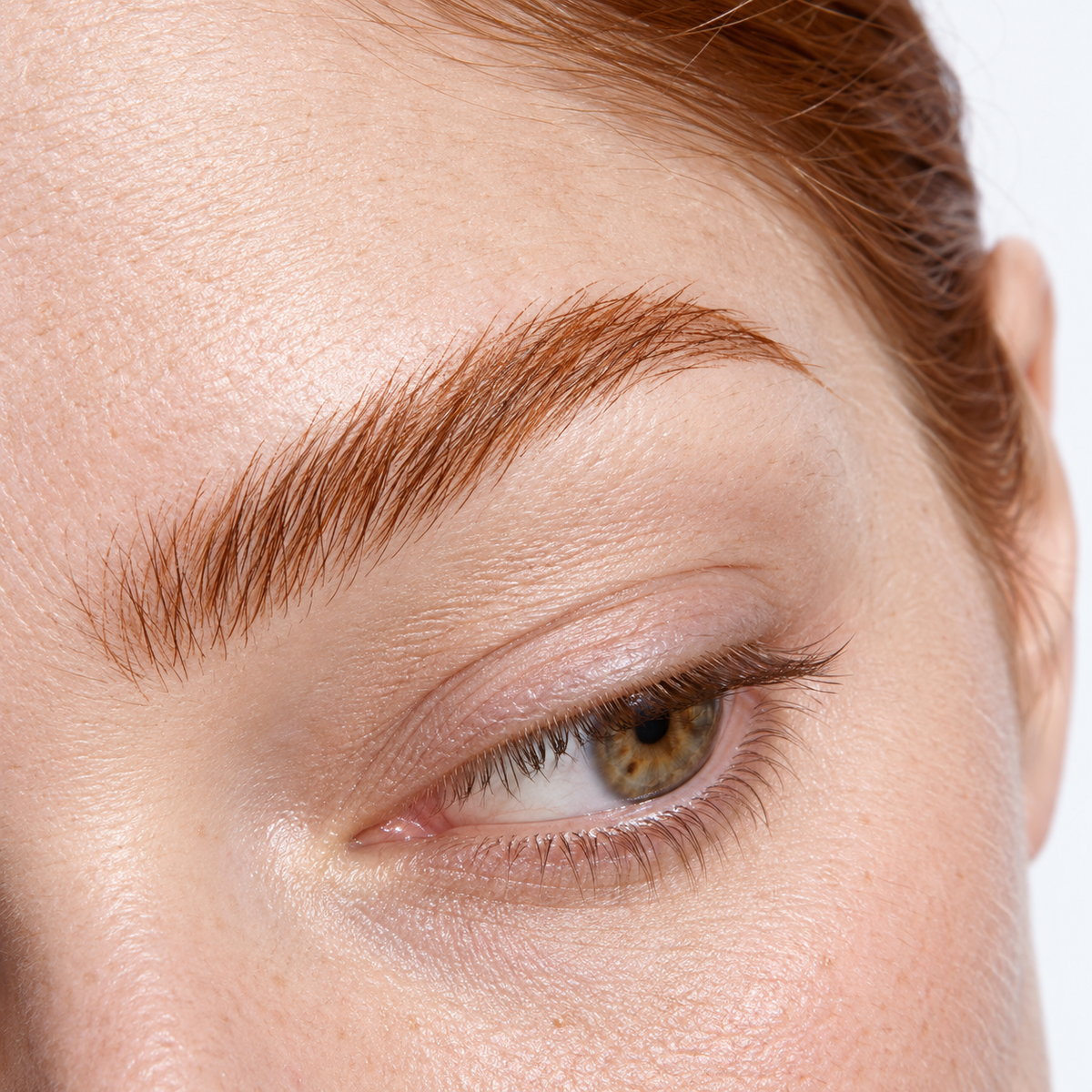 Illustration of the twelve Micro Precision Brow Pen shades drawn as hair-like stroke gestures, labeled by shade name