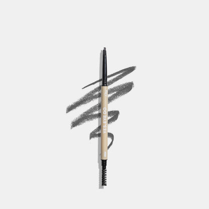 Ten labeled brow pencil swatches: Grey, Mist, Black, Auburn, Taupe, Blonde, Brunette, Chestnut, Chocolate, Ginger
