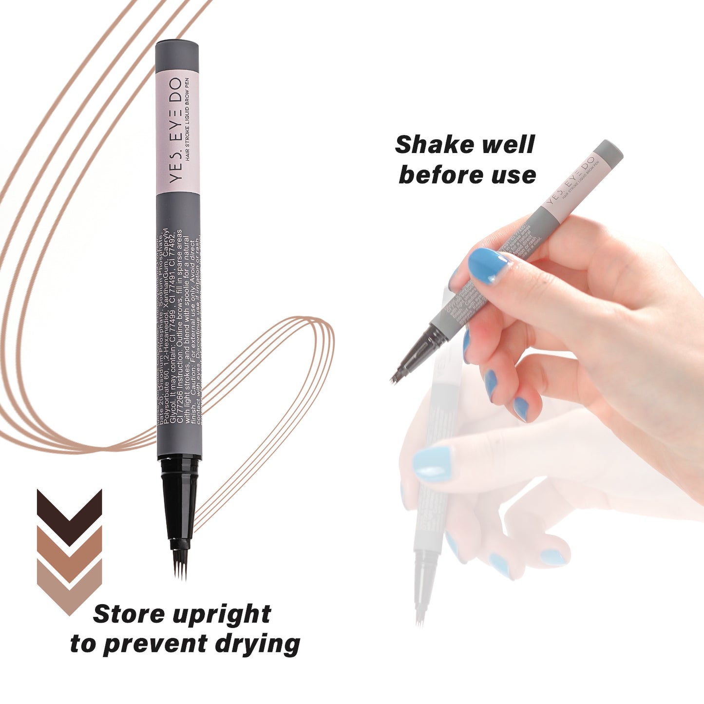 4-Prong Hair-Stroke Brow Pen